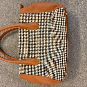 A New Day Tan and Black Houndstooth Tote